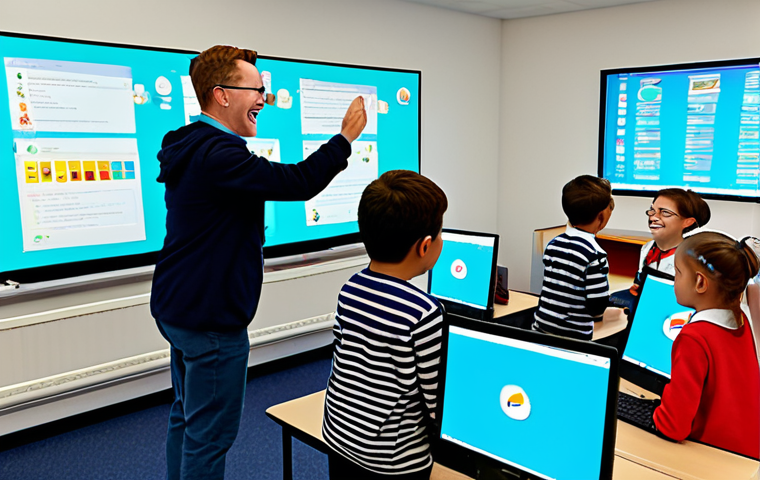 **

"A brightly lit classroom with children fully clothed in appropriate attire, enthusiastically learning to code using Scratch on computers. The teacher, dressed professionally, is assisting a student. The scene showcases colorful animations and games on the screens. Safe for work, appropriate content, family-friendly, perfect anatomy, correct proportions, well-formed hands, professional illustration, high quality."

**