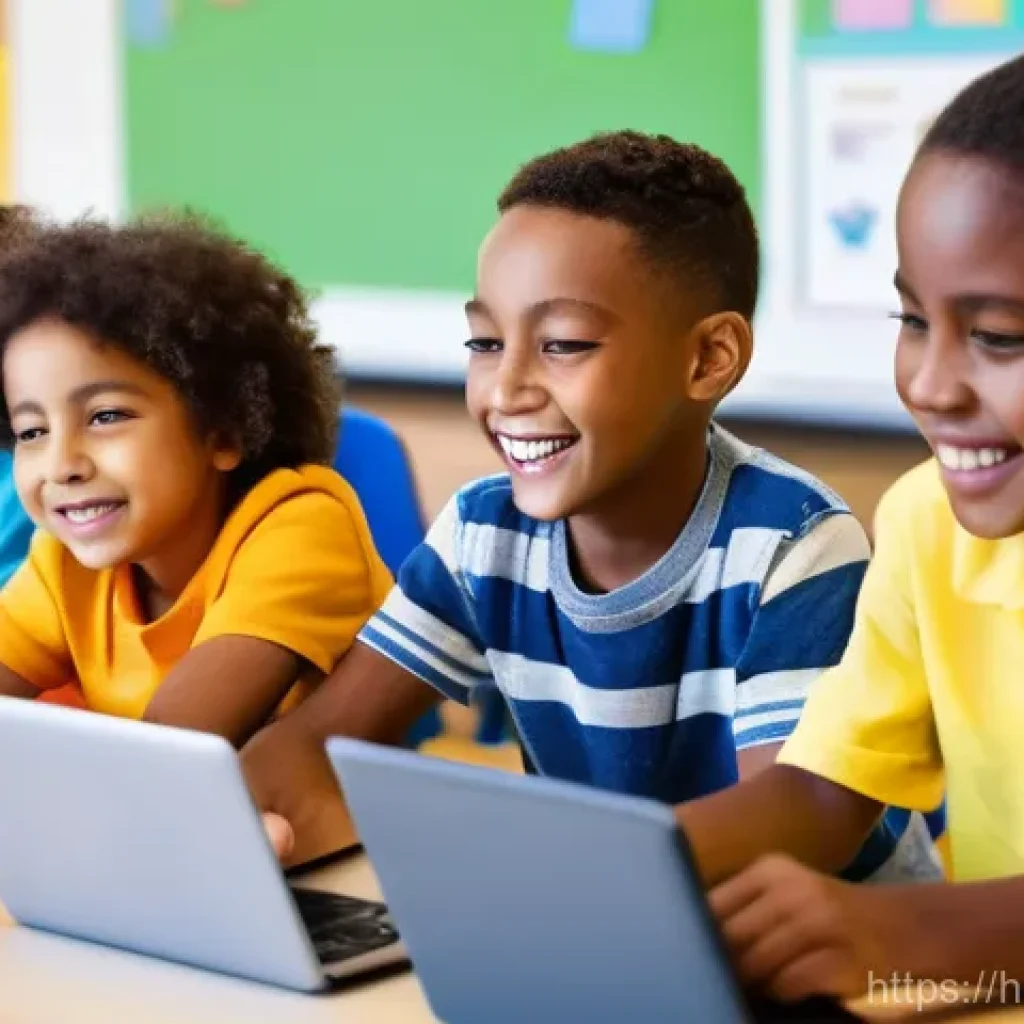 코딩교육지도사 필수 코딩 언어 - **Prompt 1: Young children immersed in the joy of block-based coding.**
    "A vibrant, eye-level sh...