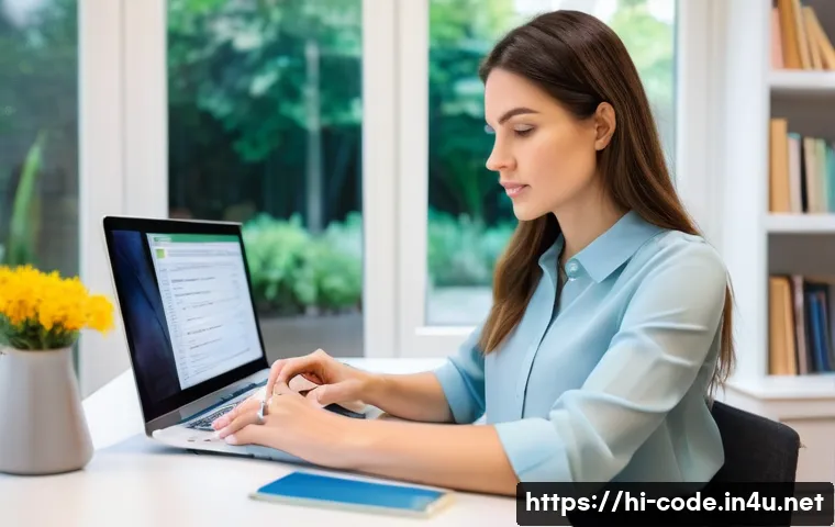 코딩교육지도사 업무에서의 시간 관리 비법 - **Prompt: "A focused coding education consultant, a woman in her early 30s, is seated at a clean, we...