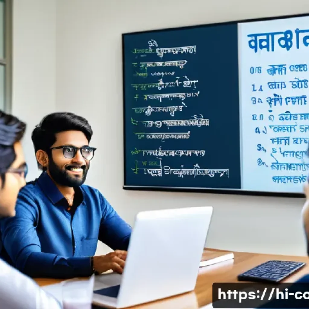 코딩교육지도사 자격증 준비 핵심 과목 - A professional Indian coding instructor teaching a diverse group of Hindi-speaking students in a mod...